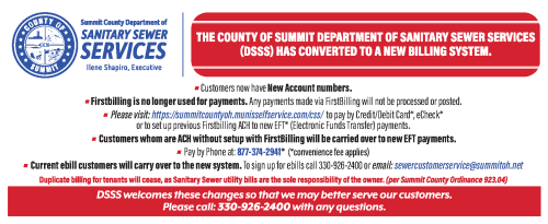 DSSS NEW BILLING SYSTEM IN PLACE